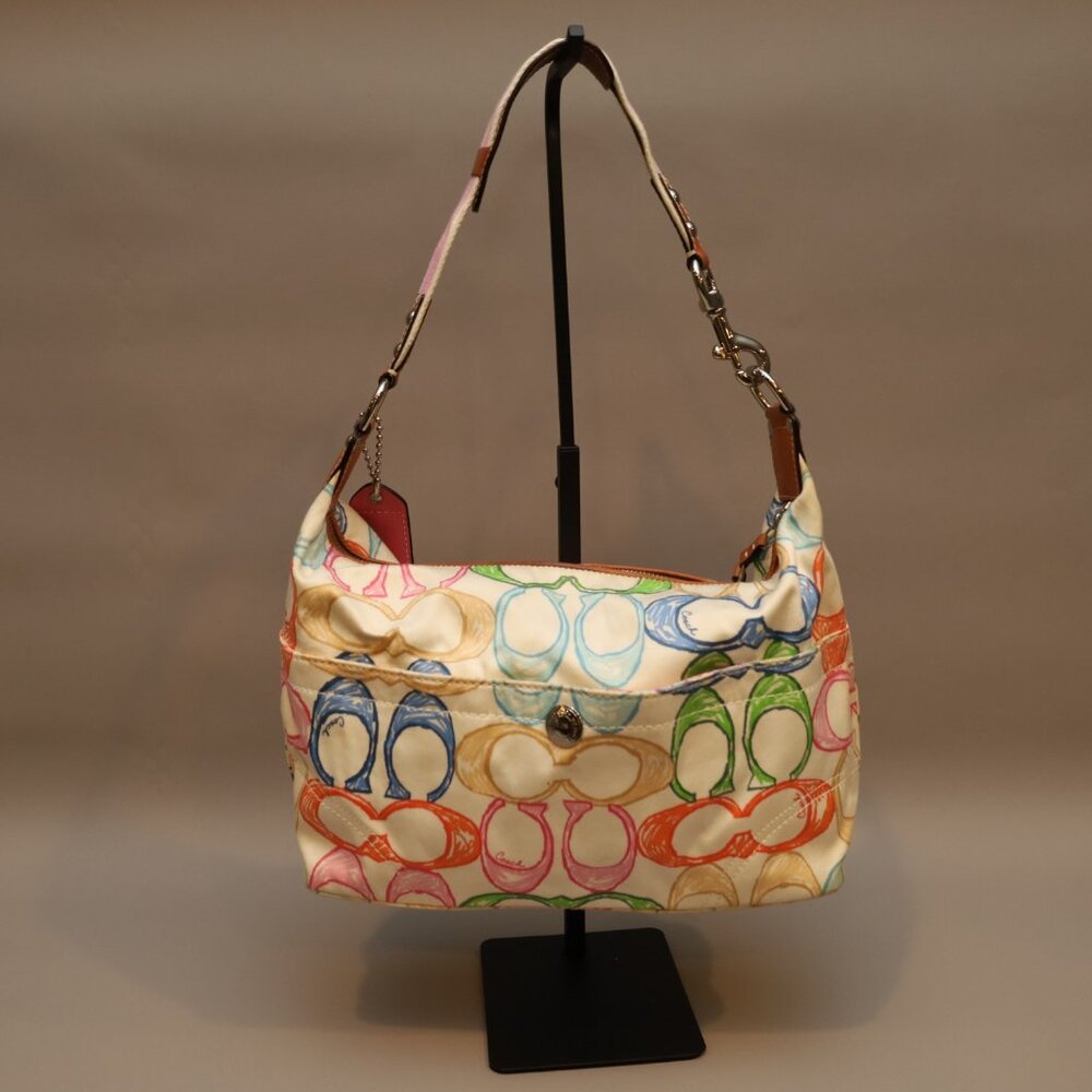 2007 Coach Multi-Color C's Signature Hobo Satchel Bag